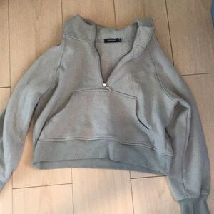 Gray Quarter-Zip Sweatshirt